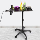 Salon Rolling Salon Tray Aluminum Trolley Cart Adjustable Height Mobile Beauty Salon Spa Storage Tray Tattoo Hairstylist Cart