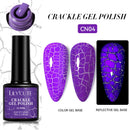 LILYCUTE 7ml Neon Crackle Gel Nail Polish Summer Fluorescent Quick Drying Semi Permanent UV Gel Nail Art Varnish DIY Manicure