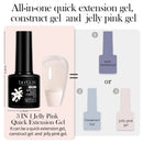 LILYCUTE 7ML 3 IN 1 Clear Jelly Quick Extension Nail Gel Semi Permanente Soak Off UV Long Lasting Construction Gel Varnish Nail