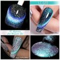 LILYCUTE 7ml 9D Reflective Cat Magnetic Gel Nail Polish Blue Sparkling Semi Permanent UV Gel Soak Off Glitter Gel Nail Art