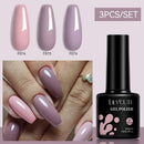 LILYCUTE 3Pcs/Set 7ML Red Series Gel Nail Polish Kit Glitter Semi Permanent Soak Off UV LED Gel DIY Design Nail Art Manicure