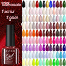 LILYCUTE 7ML 125 Colors Gorgeous Glitter Red Nail Gel Polish Semi Permanent Soak Off LED UV Gel Nail Art Manicure Varnish