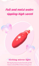 6 Pieces Glass Mirror Lip Gloss Set Hydrating Lightweight Lip Balm Glossy Shimmer Sheer Tint Peach Cherry Pink