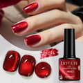 LILYCUTE 7ml Red Cat Magnetic Gel Nail Polish Glitter Full Coverage Varnish Semi Permanent UV/LED Soak Off Nails Art