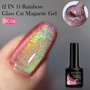 LILYCUTE 7ml Laser Glitter Rainbow Cat Magnetic Gel Nail Polish Sparkling Effect 9D Colorful Semi Permanent Soak Off Nail Art