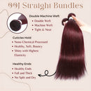 99J Dark Red Human Hair Bundles Straight Burgundy 30 Inch Brazilian Virgin Hair Extension Weave Human Hair Raw Bundles For Women