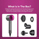 5 in 1 Professional Hair Dryer, with Hot and Cold Air Functionality - Lightweight and Thermostatic Styling Tool for Smooth Hair