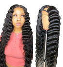 U Part Loose Deep V Part Human Hair Wigs For Black Women Brazilian Remy Hair