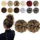 Messy Bun Hair 2 PCS Piece Wavy Curly Scrunchies Synthetic Chignon Ponytail Hair Extensions Thick Hairpieces