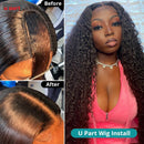 U Part Loose Deep V Part Human Hair Wigs For Black Women Brazilian Remy Hair