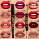 DNJ Double-Ended 6 Pcs Matte Lipstick & Lip Liner 2-in-1 Long-Lasting Nude & Red Lip Color for Women Glossy Lipgloss Flattering Shades Subtle Everyday Looks