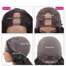 U Part Wig Deep Wave Human Hair Wigs For Black Women Brazilian Remy Ha