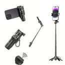 Mini Selfie Stick 3-in-1 Phone Stand with 16" Extendable Arm DSLR Grip & Wireless Remote for Concerts Hiking & Desktop Live Streaming
