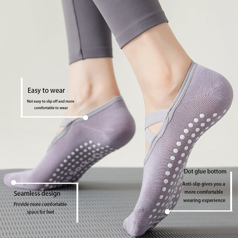 3 Pairs Yoga Socks For Women Non-Slip Grips Straps For Added Balance And Stability Ideal For Pilates Pure Barre Ballet Dance Barefoot Workout