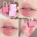 Gege Bear Lock Shine Gloss Lip Tint Hydrating Mirror Jelly Lip Glaze Water-Light Long-Lasting Gloss in Berry Red Glossy Lipgloss Dewy Makeup Gift