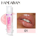 HANDAIYAN Lip Plumping Booster Spicy Waterproof Liquid Lipstick & Gloss with Moisturizing Oil Glitter Finish for Full Lips Glossy Hydrating Makeup - Moisture