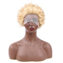 Ombre Short Pixie Cut 13x4x1 T Lace Front Curly Human Hair Wigs 8 Inch
