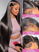 Straight Hair 13x6 Transparent Lace Frontal Brazilian Human Hair Wigs