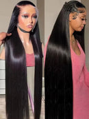 180% Density Full 4x4 Transparent Lace Front Straight Human Hair Wigs