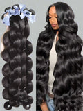 3 Bundles Curly Human Hair Extensions Silky Straight 10A Grade Body Wave Raw Mink Virgin Hair Bundles