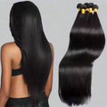 3 Bundles Curly Human Hair Extensions Silky Straight 10A Grade Body Wave Raw Mink Virgin Hair Bundles