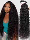 3 Bundles Curly Human Hair Extensions Silky Straight 10A Grade Body Wave Raw Mink Virgin Hair Bundles