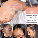 13x4 HD Transparent Lace Frontal Straight Human Hair Wigs 200% Density