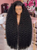 13x4 HD Transparent Lace Frontal Kinky Curly Human Hair Wigs 200% Dens