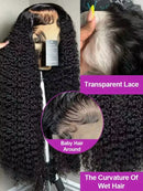 13x4 HD Transparent Lace Frontal Kinky Curly Human Hair Wigs 200% Dens