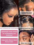 13x4 HD Transparent Lace Frontal Kinky Curly Human Hair Wigs 200% Dens