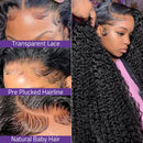 180% Density Full 4x4 Transparent Lace Front Deep Wave Human Hair Wigs