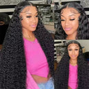 180% Density Full 4x4 Transparent Lace Front Deep Wave Human Hair Wigs