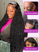 180% Density Full 4x4 Transparent Lace Front Deep Wave Human Hair Wigs