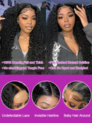 180% Density Full 4x4 Transparent Lace Front Deep Wave Human Hair Wigs