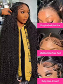 180% Density Full 4x4 Transparent Lace Front Jerry Curl Human Hair Wig