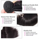 BeuMax 10A Grade 3/4 Straight Hair Bundles with 4x4 Closure Brazilian