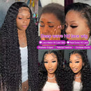 13x4 HD Transparent Lace Front Deep Wave Human Hair Wigs 200% Densit