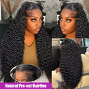 13x4 HD Transparent Lace Front Deep Wave Human Hair Wigs 200% Densit