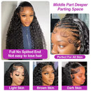 13x4 HD Transparent Lace Front Deep Wave Human Hair Wigs 200% Densit