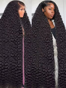 13x4 HD Transparent Lace Front Deep Wave Human Hair Wigs 200% Densit