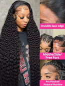 13x4 HD Transparent Lace Front Jerry Curl Human Hair Wigs 200% Density