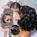 180% Density Body Wave 4x4 Short Bob 13x4 Lace Front Human Hair Wig
