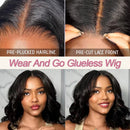180% Density Body Wave 4x4 Short Bob 13x4 Lace Front Human Hair Wig