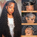 Jerry Curl 13x6 Transparent Lace Frontal Brazilian Human Hair Wigs