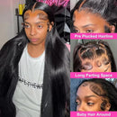 180% Density Full 2x6 Transparent Lace Front Straight Human Hair Wigs