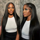 180% Density Full 2x6 Transparent Lace Front Straight Human Hair Wigs