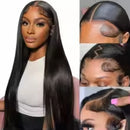 180% Density Full 2x6 Transparent Lace Front Straight Human Hair Wigs