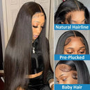 180% Density Full 2x6 Transparent Lace Front Straight Human Hair Wigs