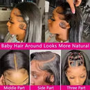 Straight Hair 13x6 Transparent Lace Frontal Brazilian Human Hair Wigs