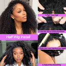 Kinky Curly 13x6 Transparent Lace Frontal Brazilian Human Hair Wigs